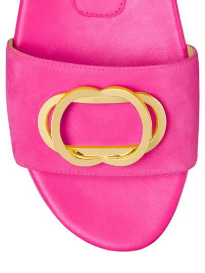 Stuart Weitzman Caicos Double-buckle Sandals In Pink