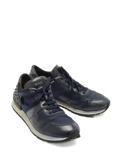 Pre-owned Tod's Leather Low-top Sneakers In Blue