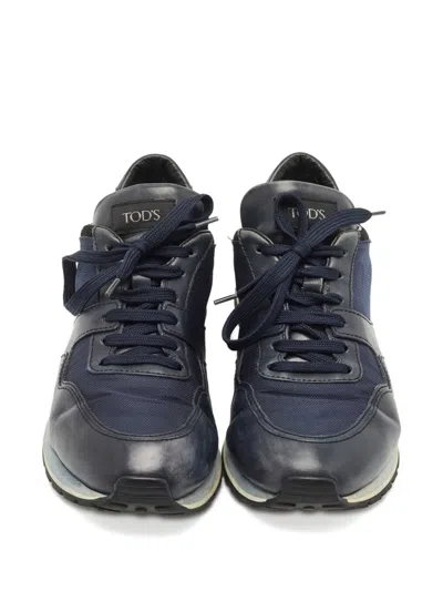 Pre-owned Tod's Leather Low-top Sneakers In Blue
