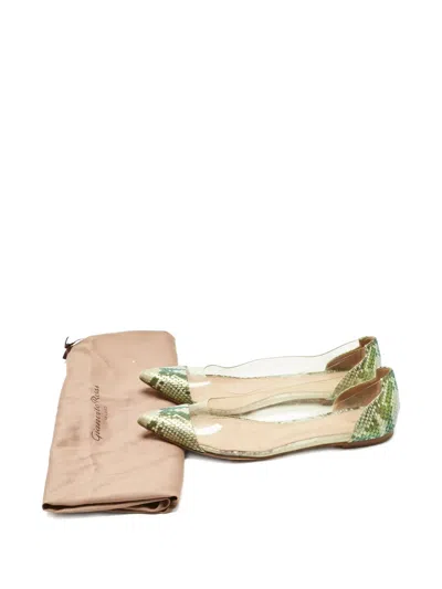 Pre-owned Gianvito Rossi Plexi Pointed-toe Pumps In Green
