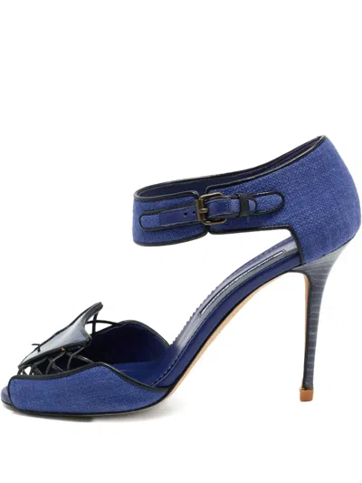 Pre-owned Manolo Blahnik Ankle-strap Sandals In Blue