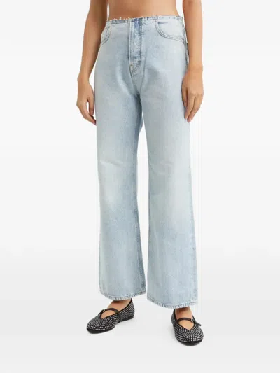 Haikure Korea Wb Raw-finished Five-pocket Jeans In Blue