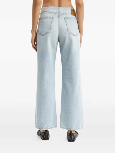 Haikure Korea Wb Raw-finished Five-pocket Jeans In Blue