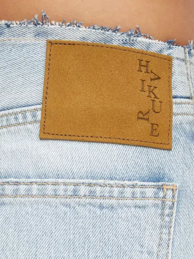 Haikure Korea Wb Raw-finished Five-pocket Jeans In Blue