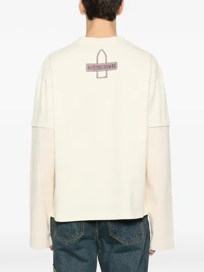 Who Decides War Eagle-graphic Long-sleeve Sweatshirt In Neutral