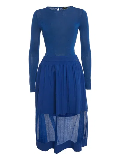 Pre-owned Elisabetta Franchi Blue Skirt Set