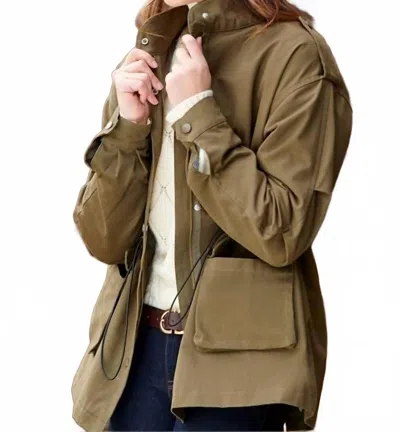 Charlie Paige Beetle Solid Jacket In Olive In Brown