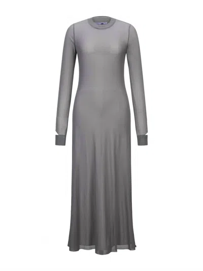 T.w.i.n. That’s What I Need Women's Layered Mesh Maxi Dress In Dove In Gray