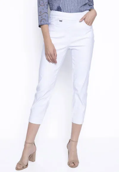 Picadilly Essential Capri Pants In White In White