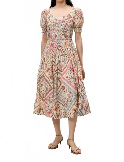 Rebecca Taylor Anya Midi Dress In Montage Floral Ivory Combo In Multi