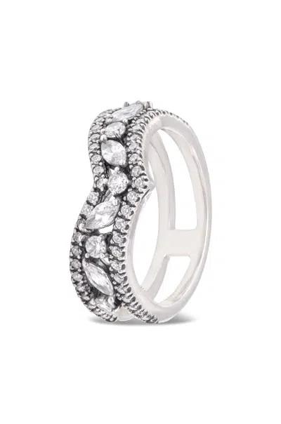 Pandora Sparkling Marquise Double Wishbone Ring - In Silver