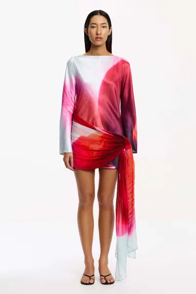 Significant Other Farrah Long Sleeve Mini Dress Tropical Bloom In Multi