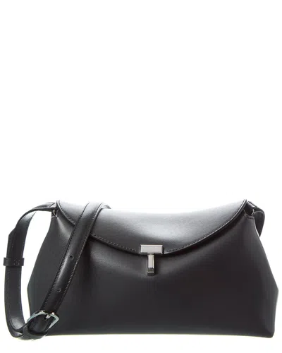 Totême Toteme T-lock Leather Shoulder Bag In Black