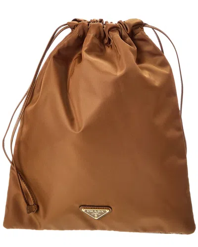Prada Re-nylon Pouch In Brown