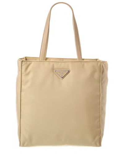 Prada Logo Re-nylon Tote In Nude