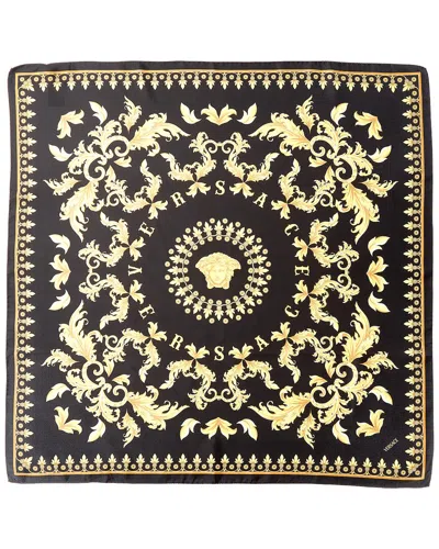 Versace Silk Scarf In Black
