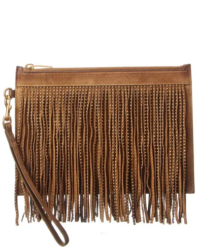 Saint Laurent Leather & Suede Pouch