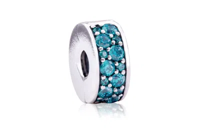 Pandora Teal Shining Elegance Spacer Clip Charm - In Multi