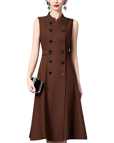 La Imperatrice Wool & Silk-blend Dress In Brown