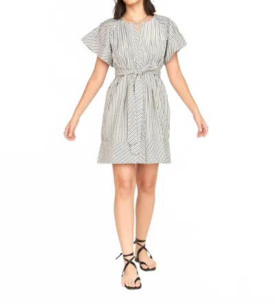 Mirth Vienna Pintuck Mini Dress In Grey In Multi