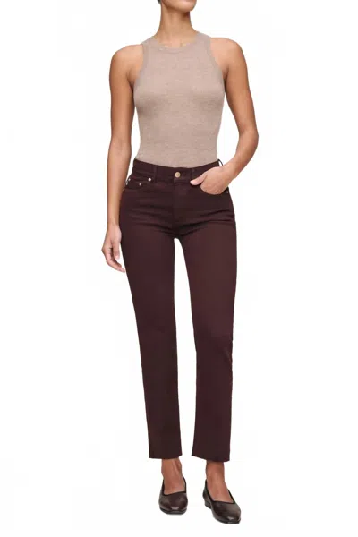 Dl1961 - Women's Mara Ankle Length Straight Leg Jean In Fig In Burgundy
