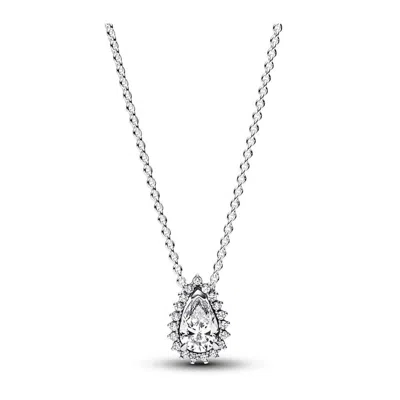 Pandora Sparkling Pear Halo Collier Necklace In Multi