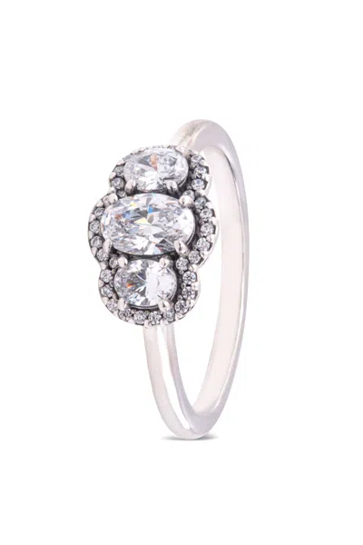 Pandora Three Stone Vintage Ring In Metallic