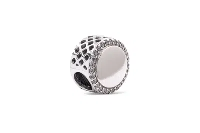 Pandora Silver Charm With Clear Cz In Silver