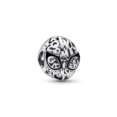 Pandora Marvel Spider-man Mask Charm In Gray