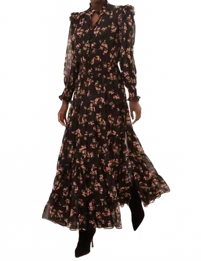 Misa Alisia Maxi Dress In Autumn Cluster In Multi