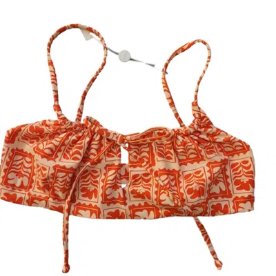 Citrine Women's Suzy Bikini Top In Mandarin Stamps In Orange