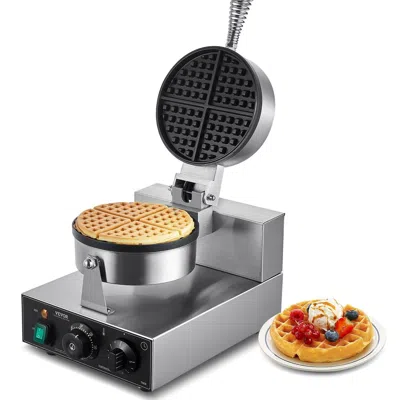 Vvor Commercial Waffle Maker Round Waffle Iron Baker Machine Non-stick 1230w