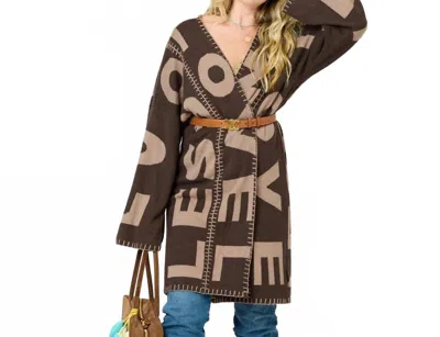 Kerri Rosenthal Blankie Love Lesson Cardigan In Taupe In Brown