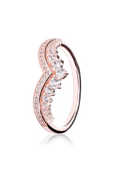 Pandora Princess Wishbone Ring In Pink