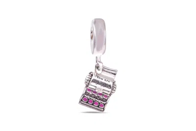 Pandora Typewriter Dangle Charm In Pink