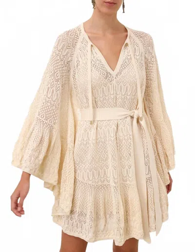 Zimmermann Coco Pointelle Lace Mini Dress In Cream In Neutral