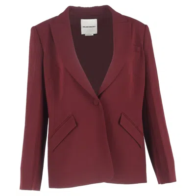 Roland Mouret Cady Single-breasted Blazer In Burgundy Acetate In Burgundy