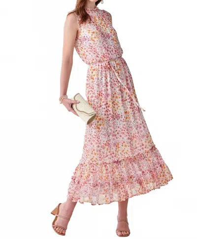 Charlie Paige Bronte Midi Dress In Pink Floral In Pink