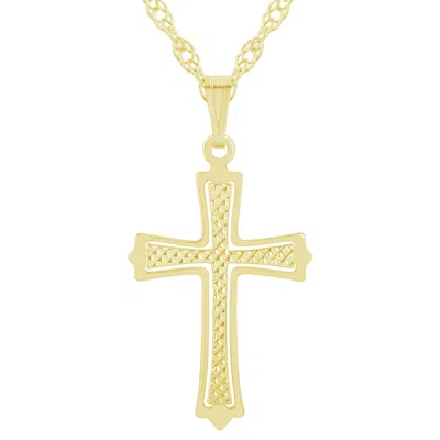 Glistening Jewels Sterling Silver Cross Pendant Necklace In Multi