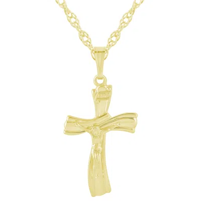 Glistening Jewels Sterling Silver Crucifix Cross Pendant Necklace In Multi