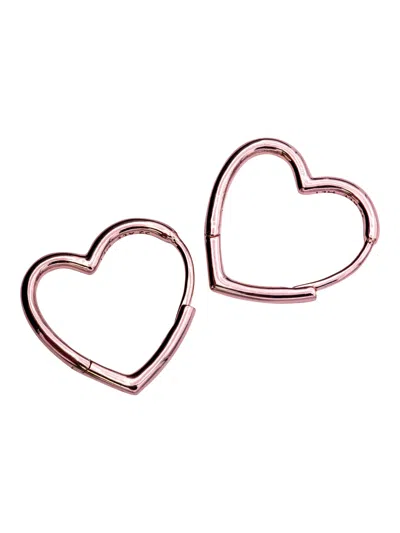 Pandora Small Asymmetric Heart  Rose Hoop Earrings - In Multi