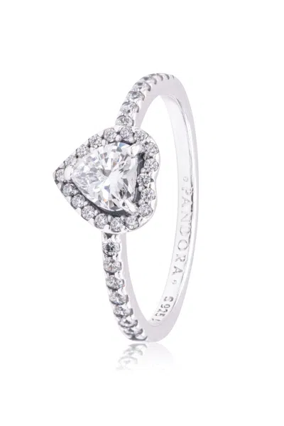 Pandora Elevated Heart Ring In Metallic