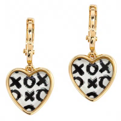 Demdaco Women's Hugs And Kisses Art Heart Earrings In Multi In Gold