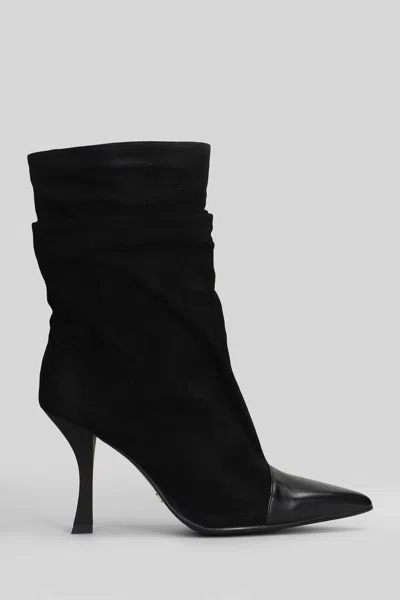 Marc Ellis 90mm Pointed-toe Ruched Boots In Black