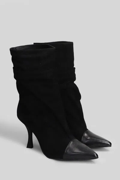 Marc Ellis 90mm Pointed-toe Ruched Boots In Black