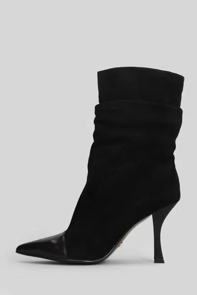 Marc Ellis 90mm Pointed-toe Ruched Boots In Black