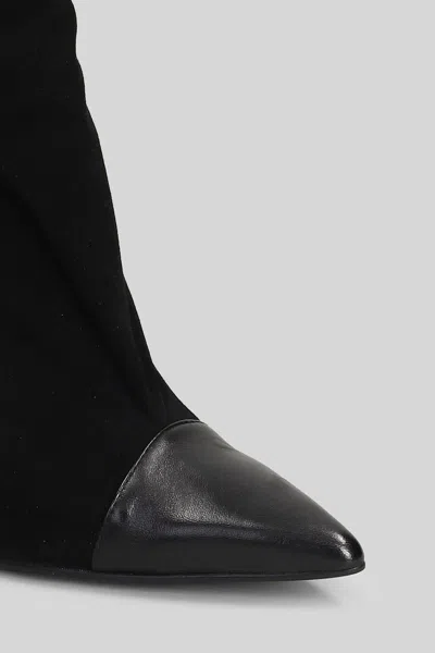 Marc Ellis 90mm Pointed-toe Ruched Boots In Black