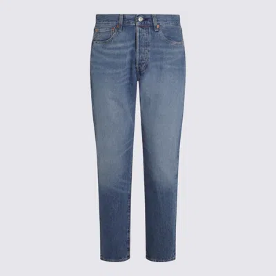 Levi's Blue Cotton Denim 501 Jeans In Blue