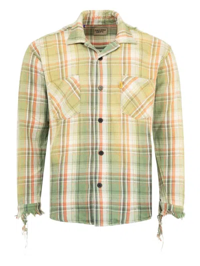 Gallery Dept. Mens Light Green Marley Plaid-print Cotton Flannel Shirt In Multi