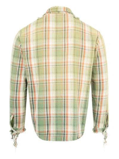 Gallery Dept. Mens Light Green Marley Plaid-print Cotton Flannel Shirt In Multi